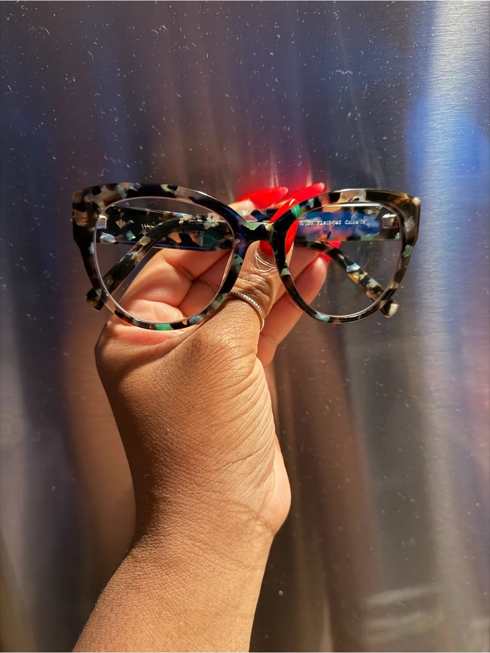 Tortoiseshell Cat Eye Glasses in Green & Black